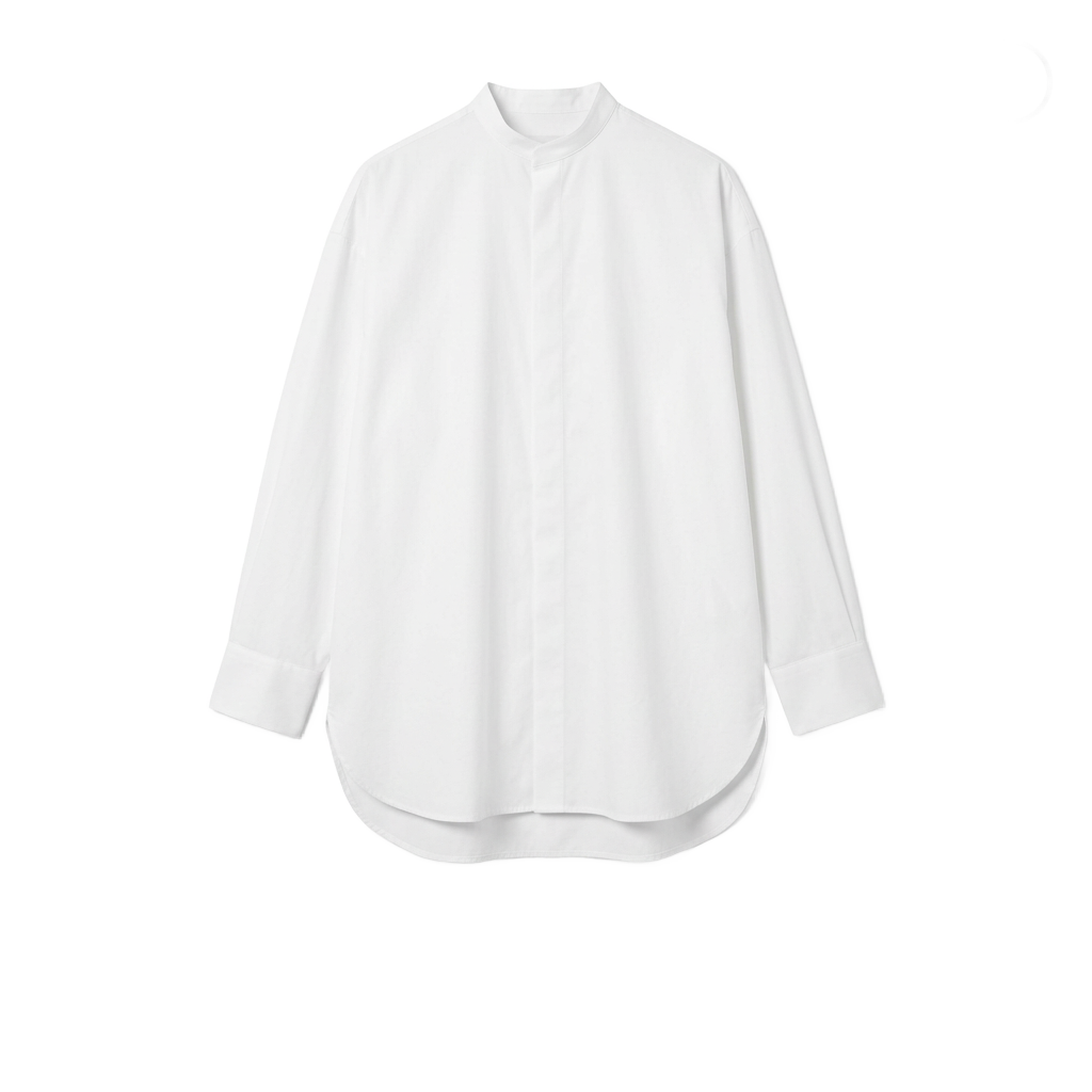 Band Collar Tuxedo Shirt
