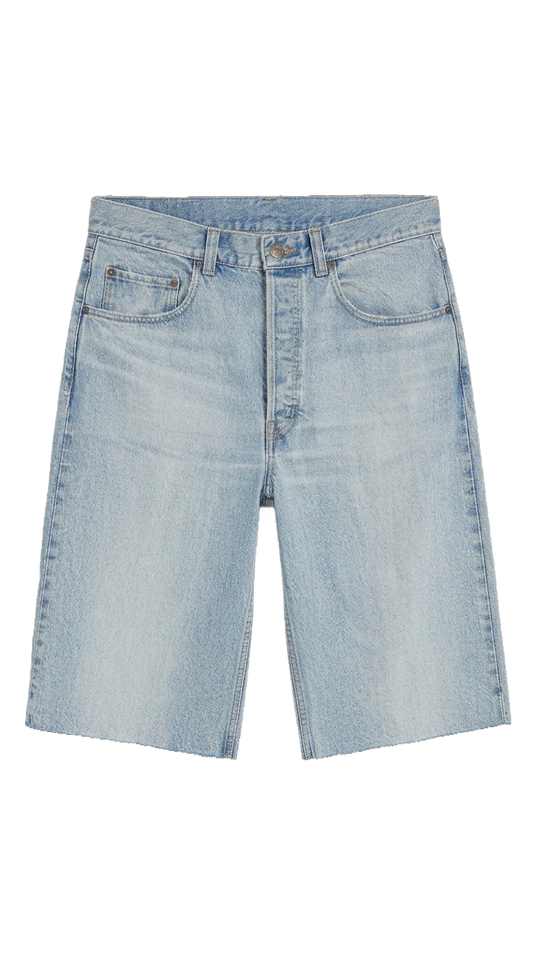 White-leg denim short
